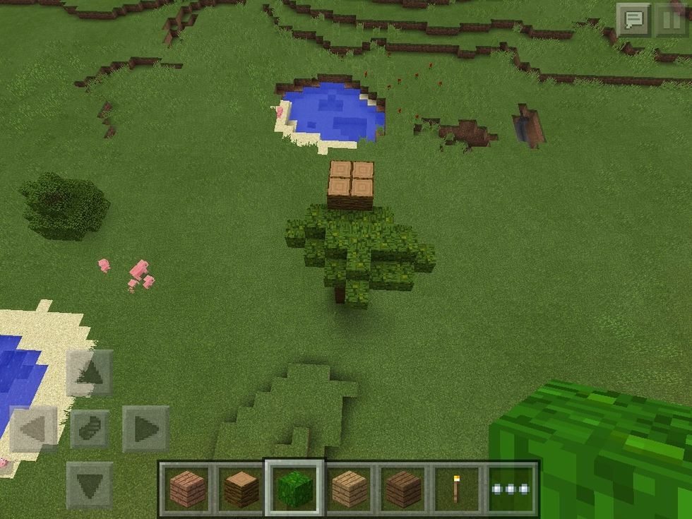Add the leaves so the wood is covered