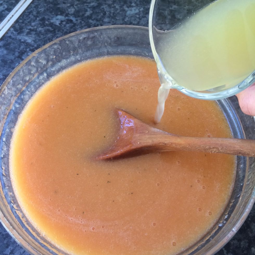 Add the lemon juice, and mix well.