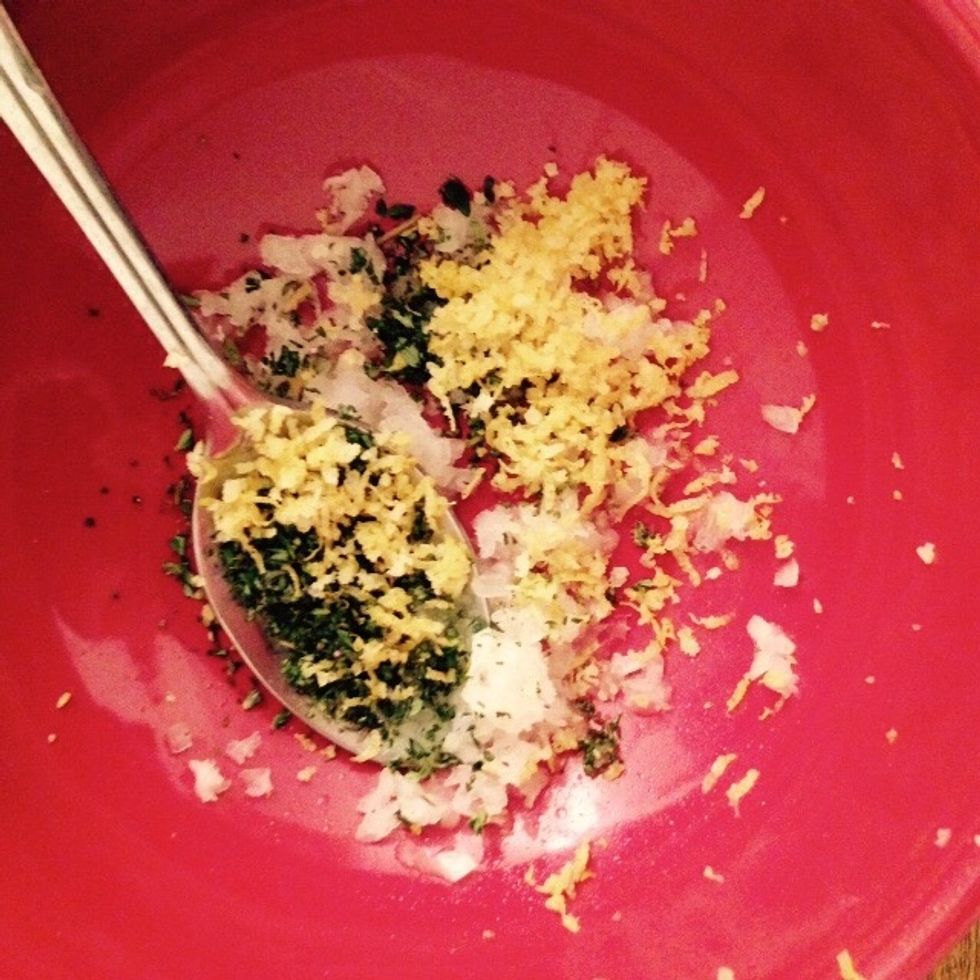 Add the lemon zest, make sure you get no white