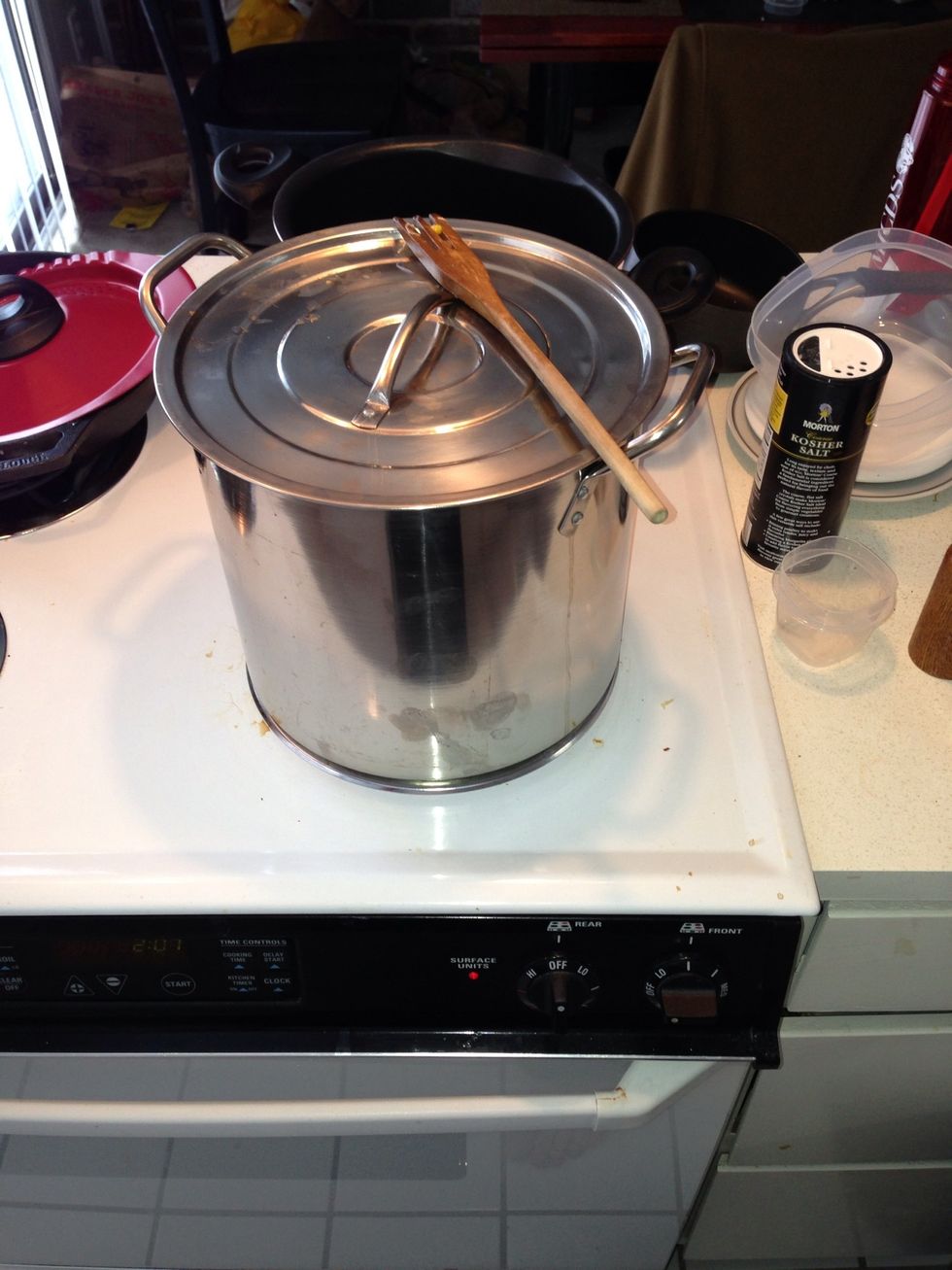 Add the lid on again to bring to a boil. Reduce and let simmer as long as u want.