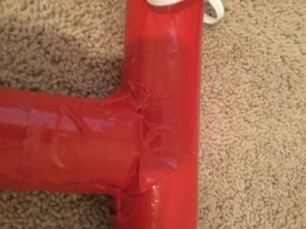 Add the little one the middle of the big one and tape it