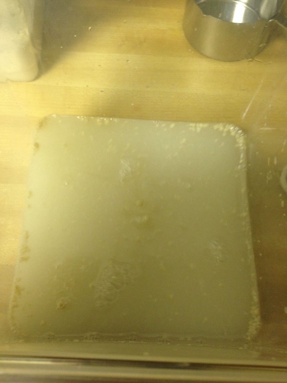 Add the lukewarm water.