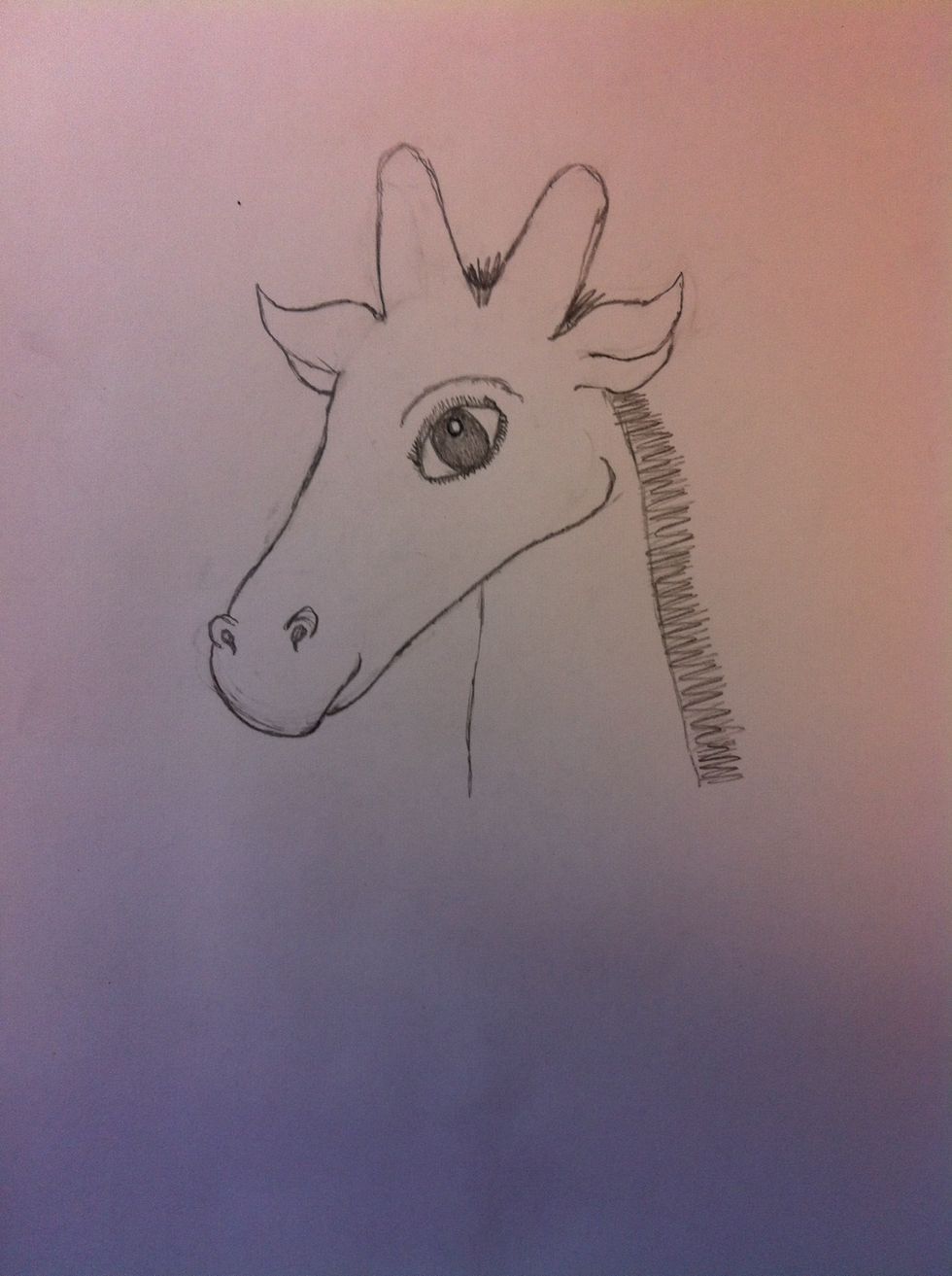 Add the mane for the giraffe.