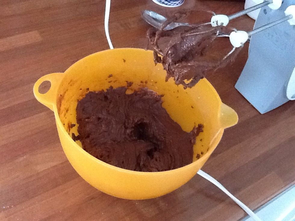 Add the melted butter and mix it.