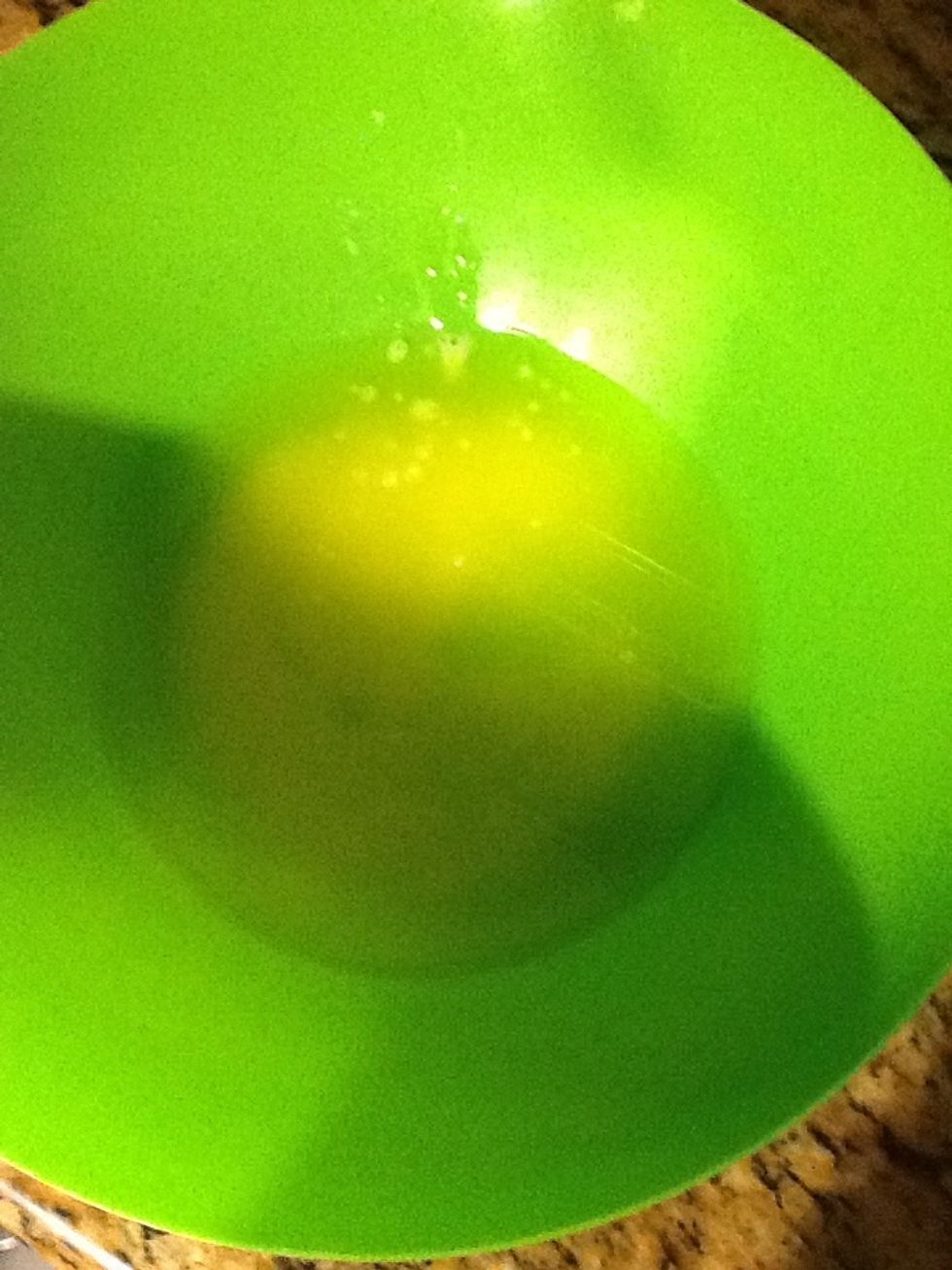 Add the melted butter to the bowl
