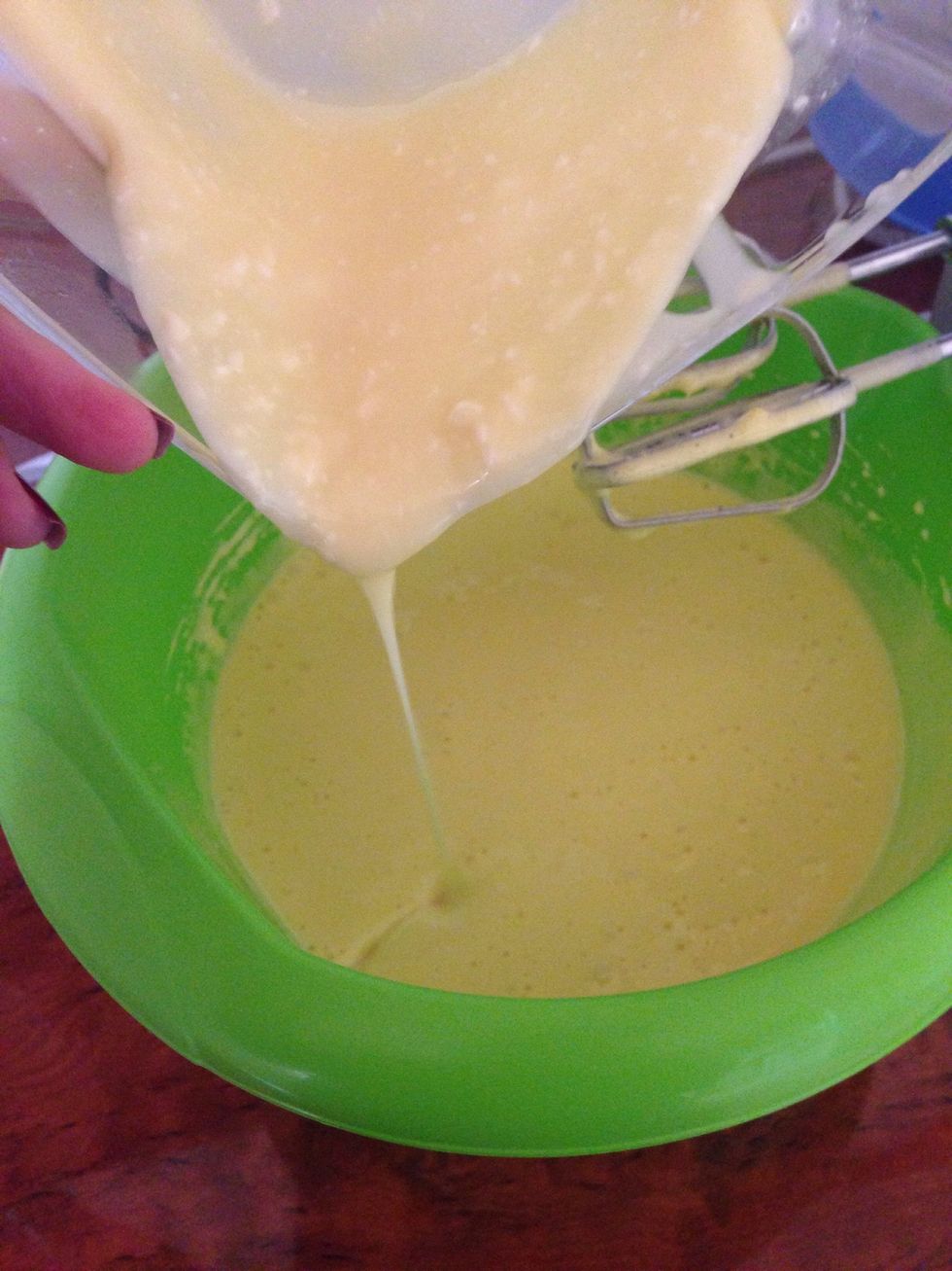 Add the melted butter