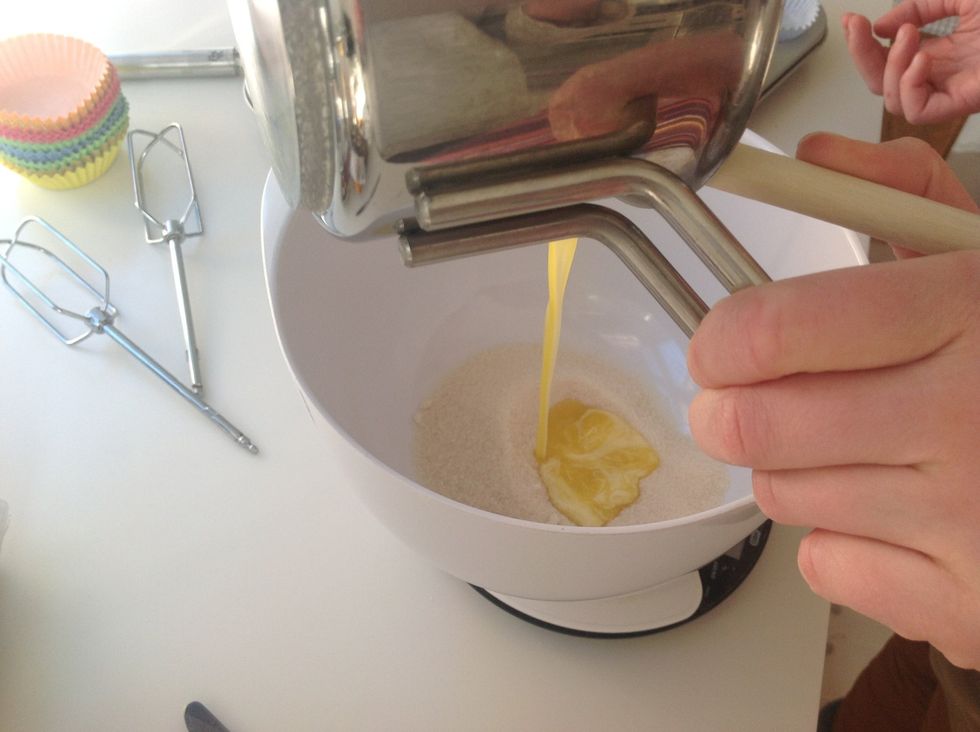 Add the melted butter