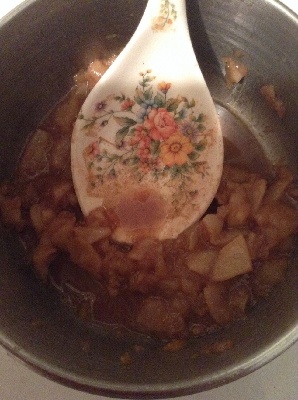 Add the milk and the 2 other tbsp of brown sugar along with cinnamon (here I wrote 1/2 teaspoon but go with your taste).