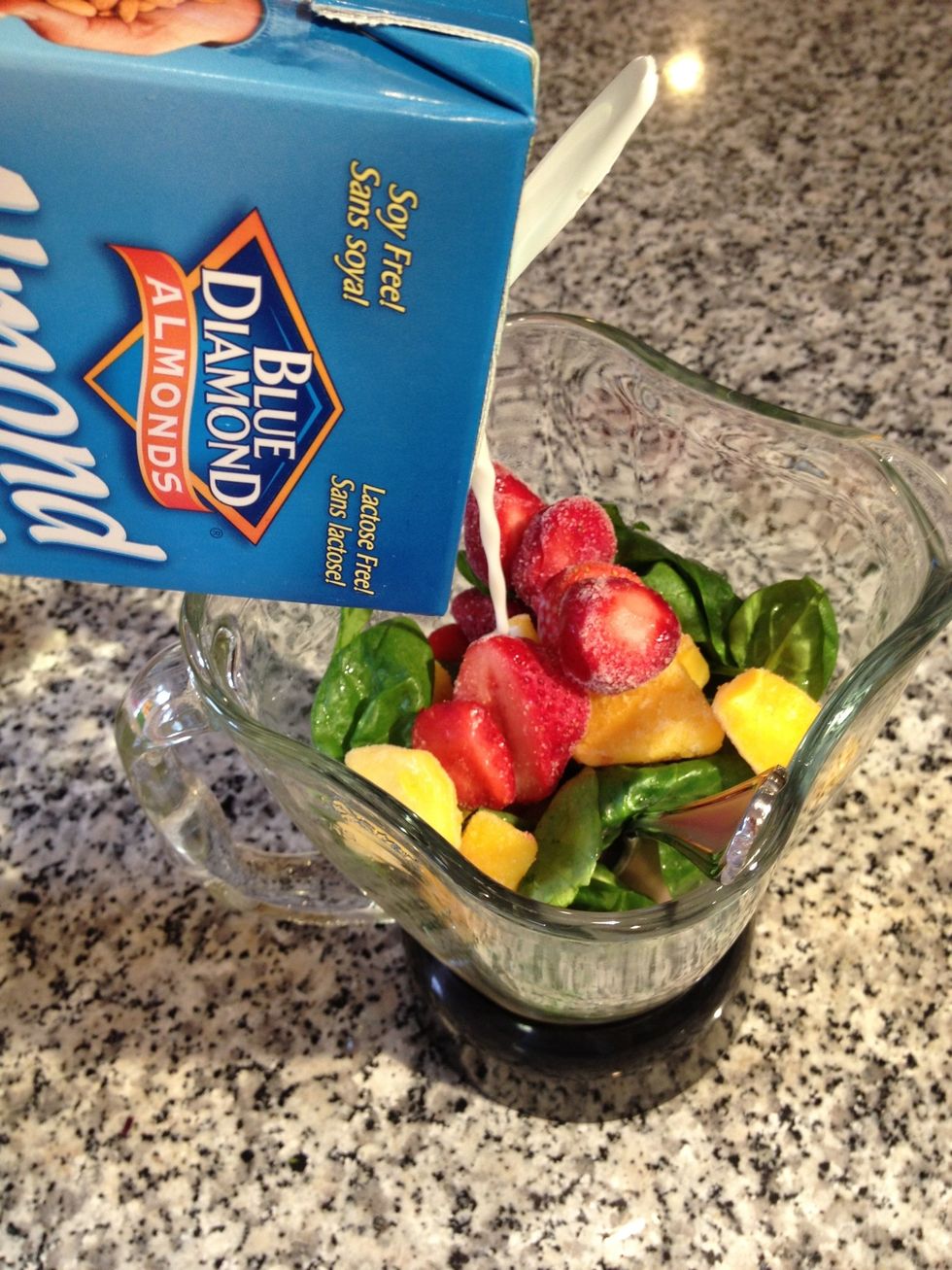 Add the milk (or soy/almond beverage of your choice)