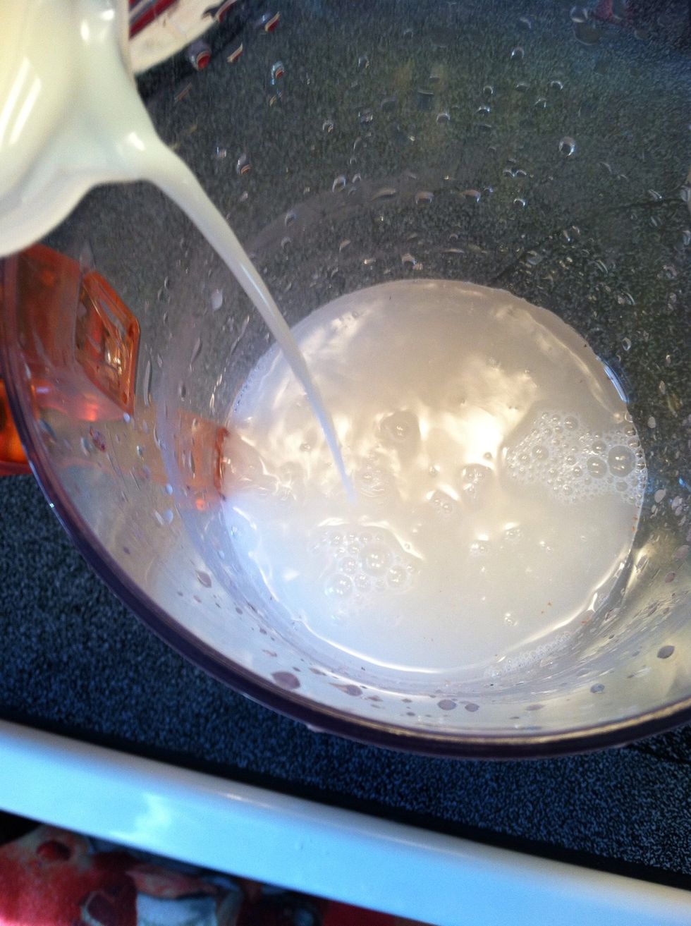 Add the milk.