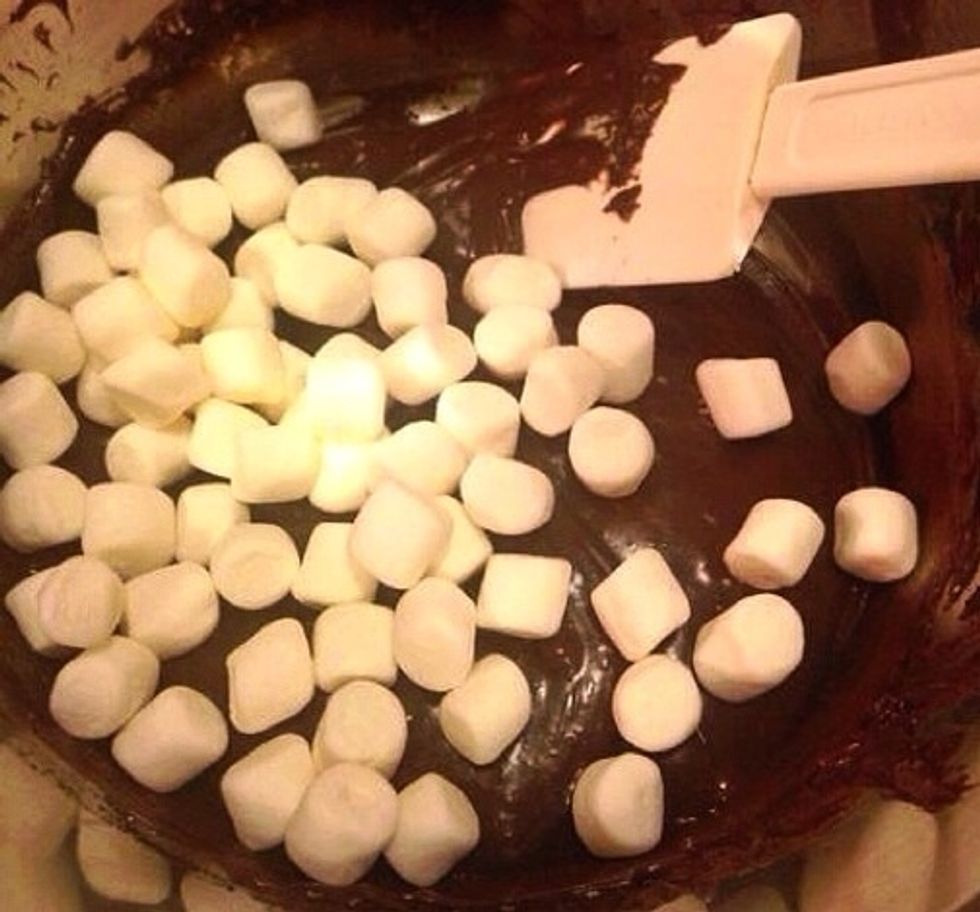 Add the mini marshmallows...