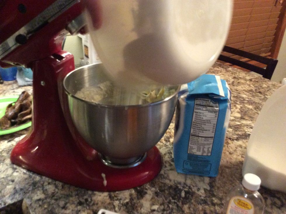 Add the mixture alternately
