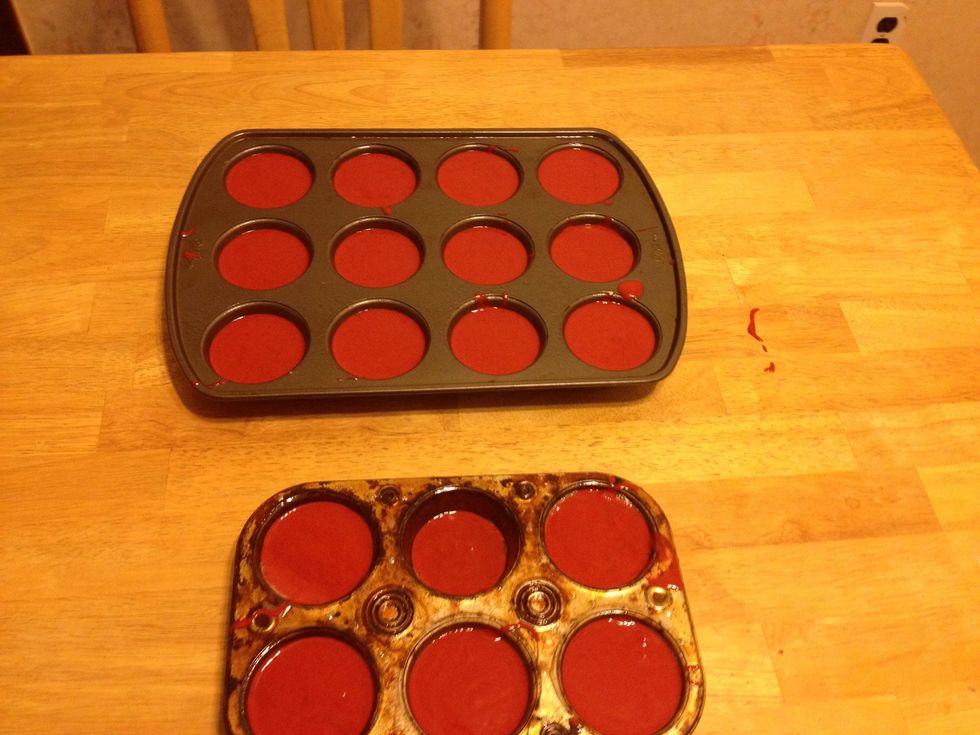 Add the mixture in the pan and bake for 30 minutes. Or until the cake mixture is not liquid.