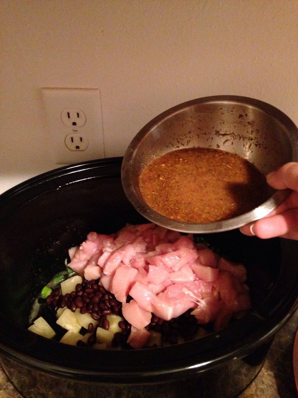 Add the mixture to the crock pot.