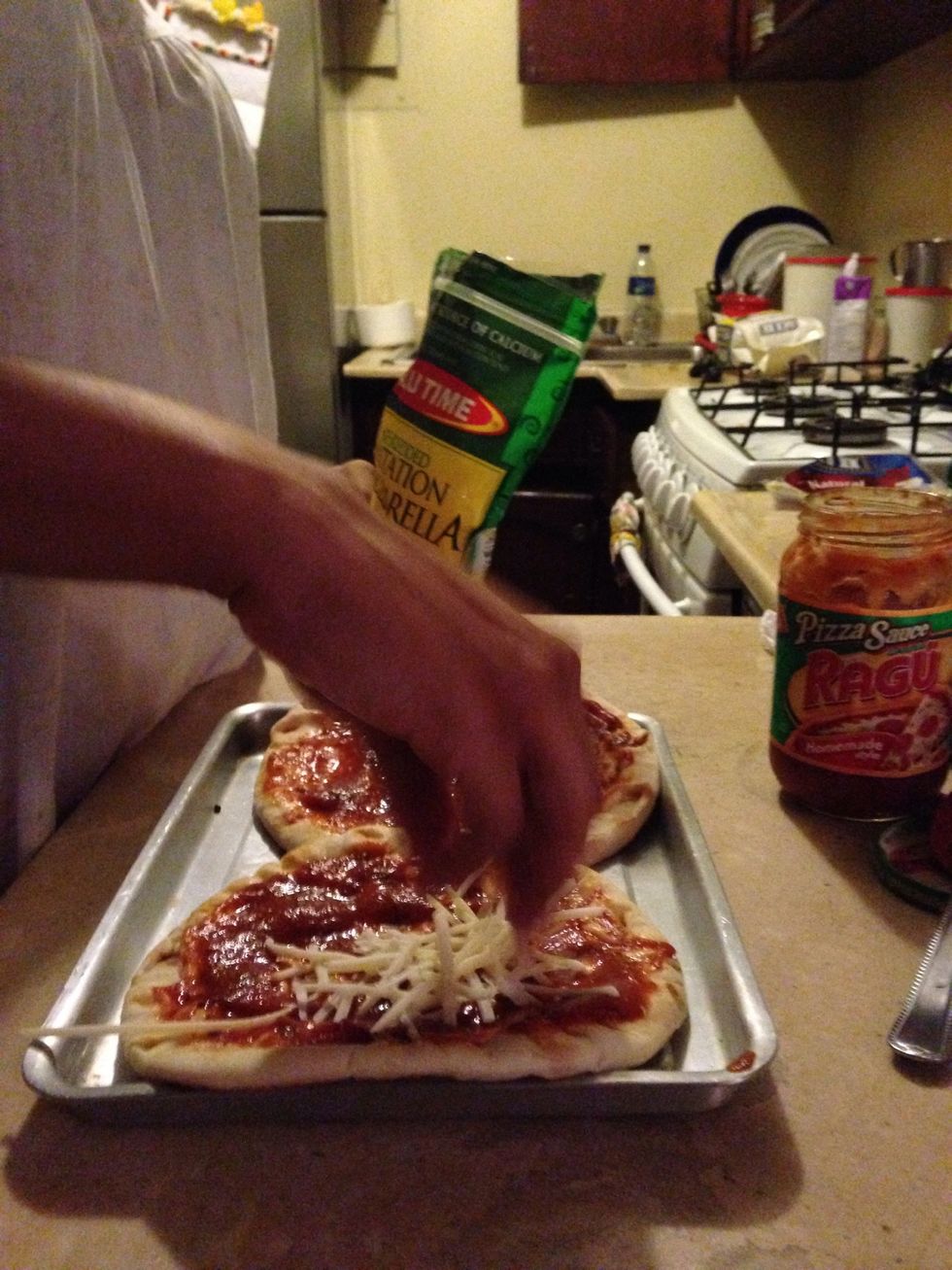 Add the mozzarella cheese