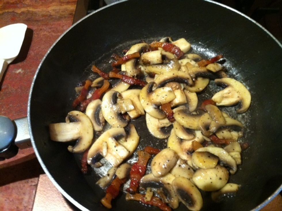 add the mushroom and let them fry until brown