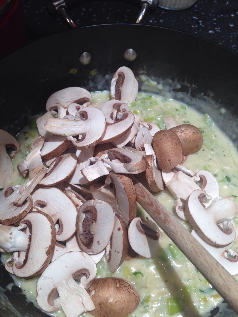 Add the mushrooms and simmer again for 2 minutes