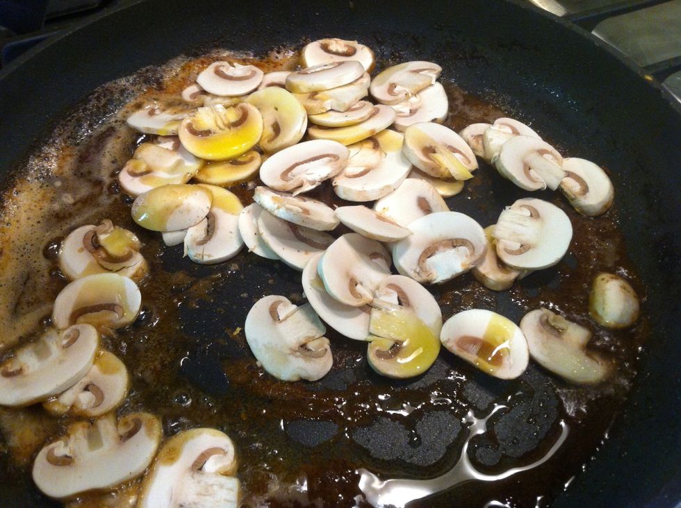 Add the mushrooms to the pan and saut\u00e9