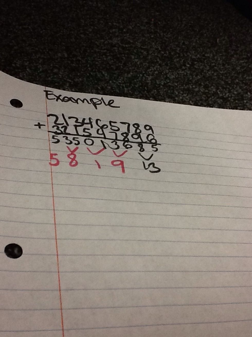 Add the next two digits. Then repeat this step until you have added all the possible pairs. If there is an odd number of digits, bring down the last digit.