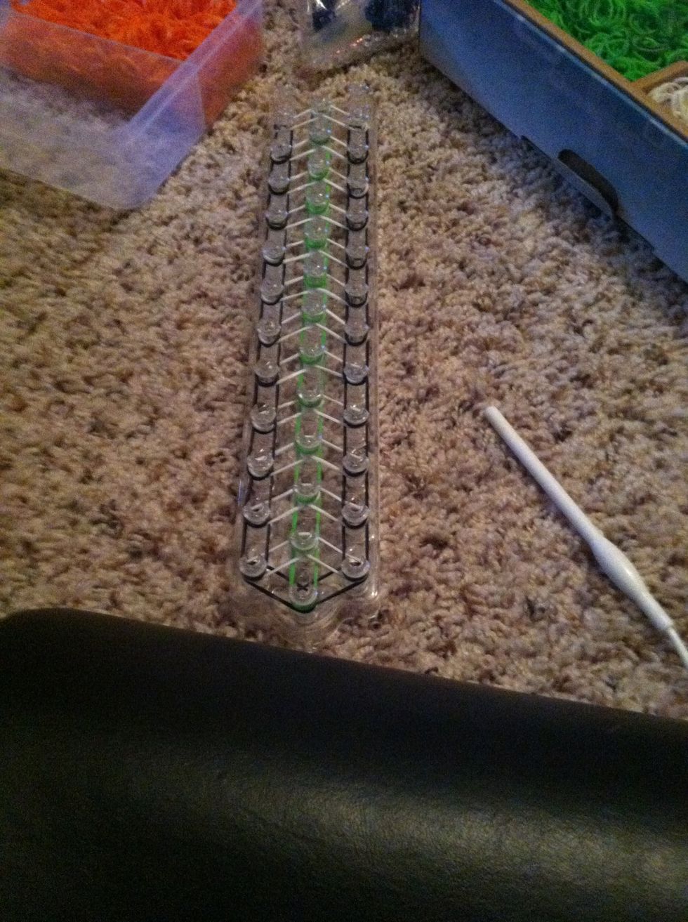 Add the next white and continue the steps all the way down. It should look like this.