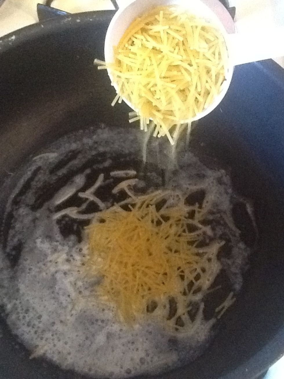 Add the noodles and saut\u00e9 until slightly brown.