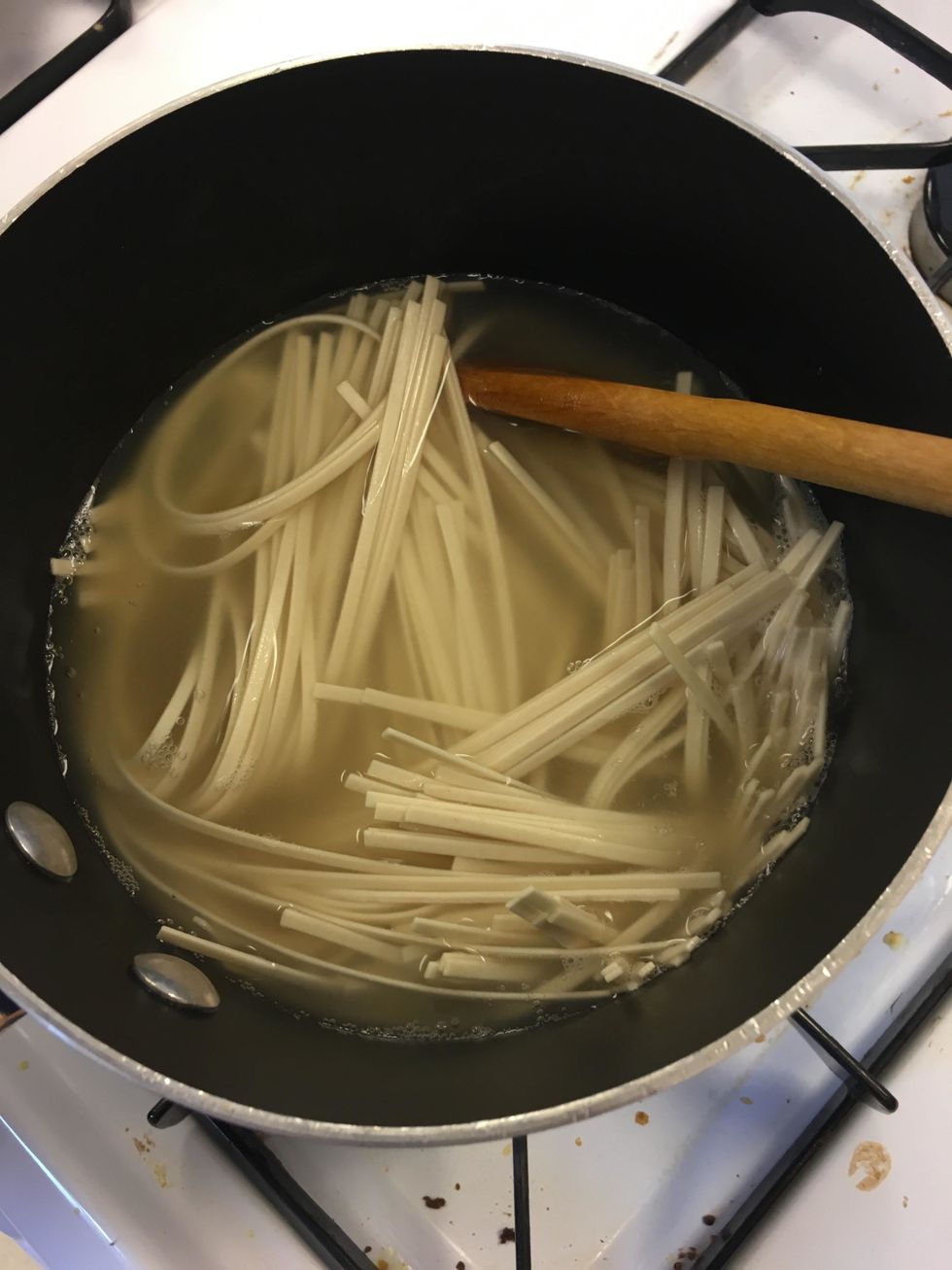add the noodles stir and let it sit until the noodles are soft but still a little firm
