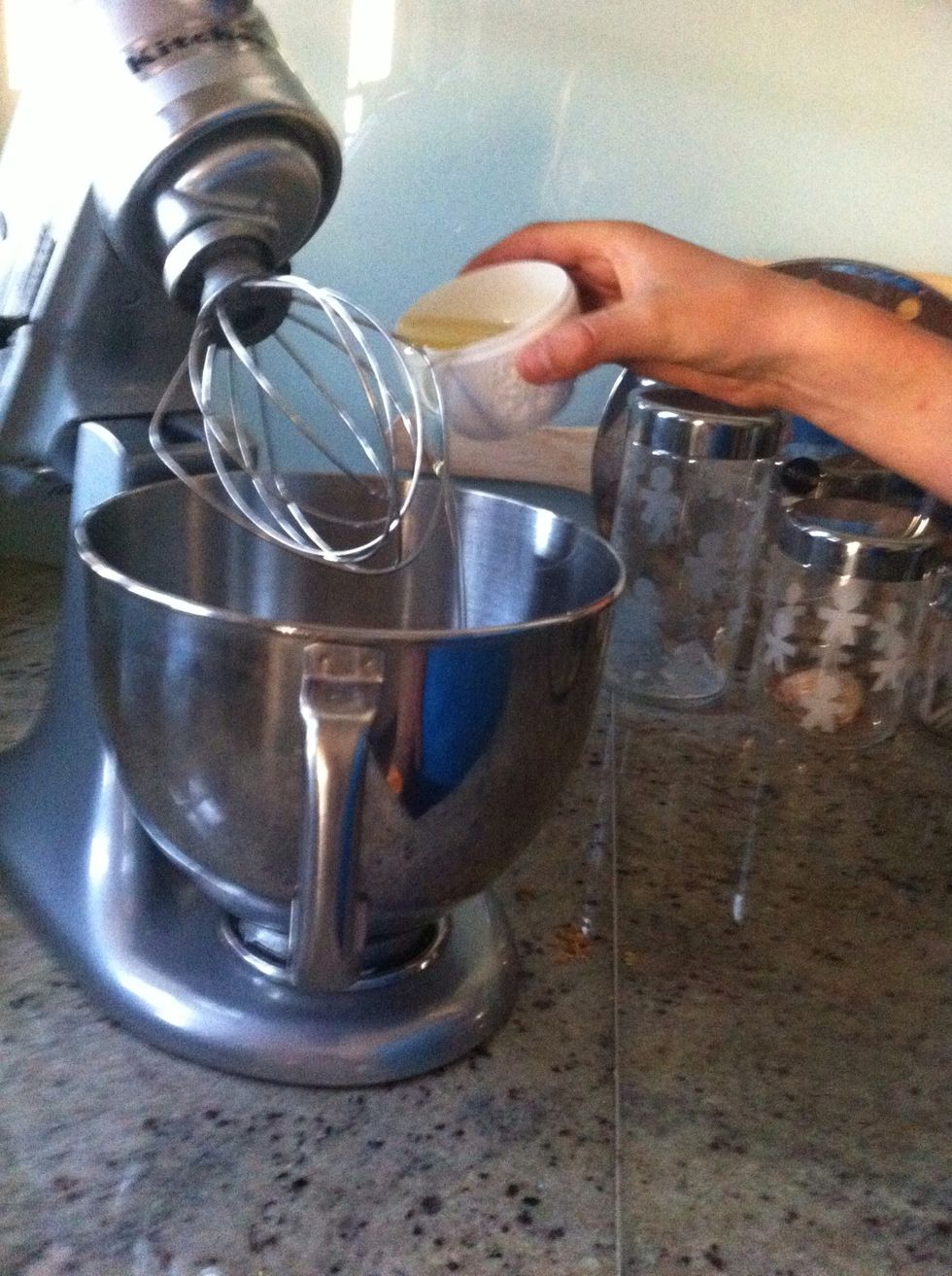 Add the Oil and Brown Sugar together in a bowl and mix for 2-3 minutes