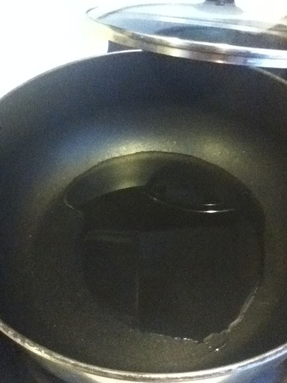 Add the oil to a simple nonstick pan - you may prefer to use a wok (go for it and power to you).  I prefer my western cooking tools over my Chinese cookware ;)  Turn on the burner to medium heat.