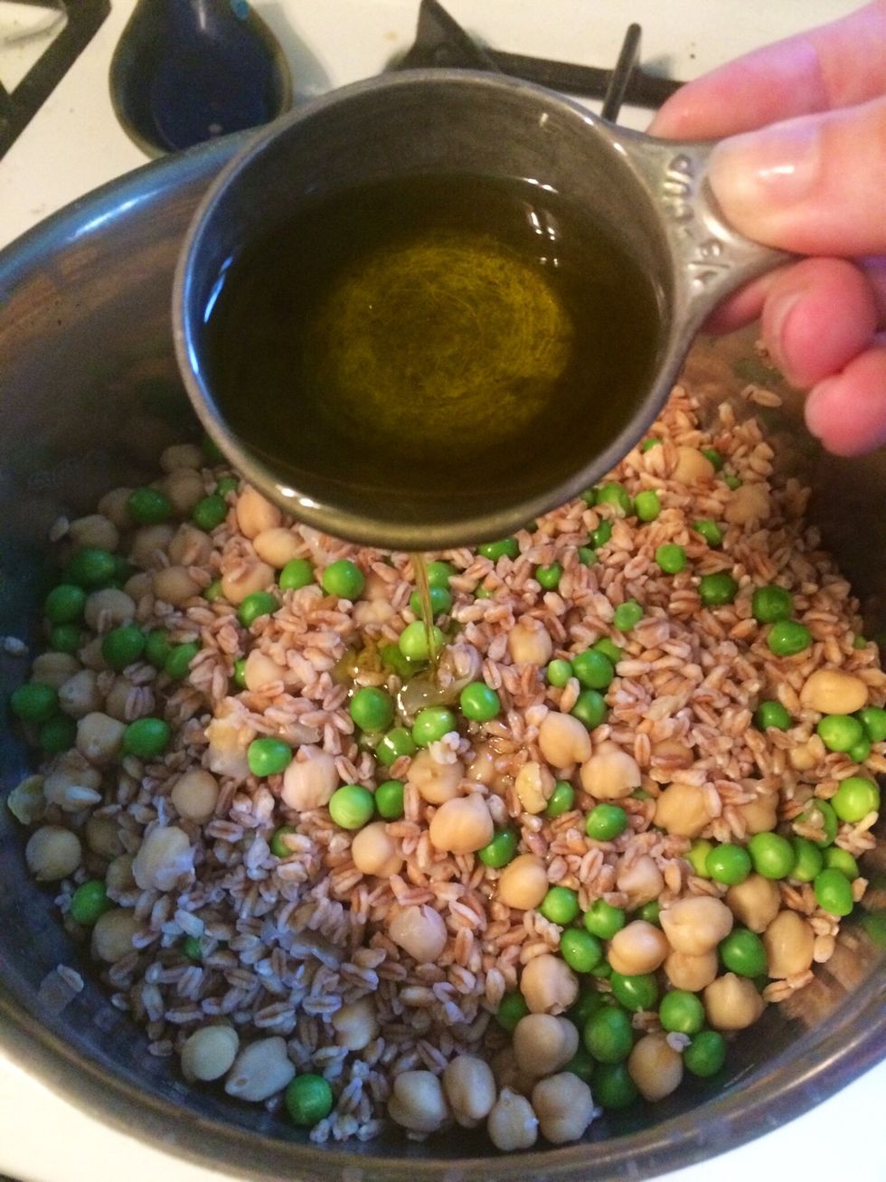 Add the olive oil and stir.