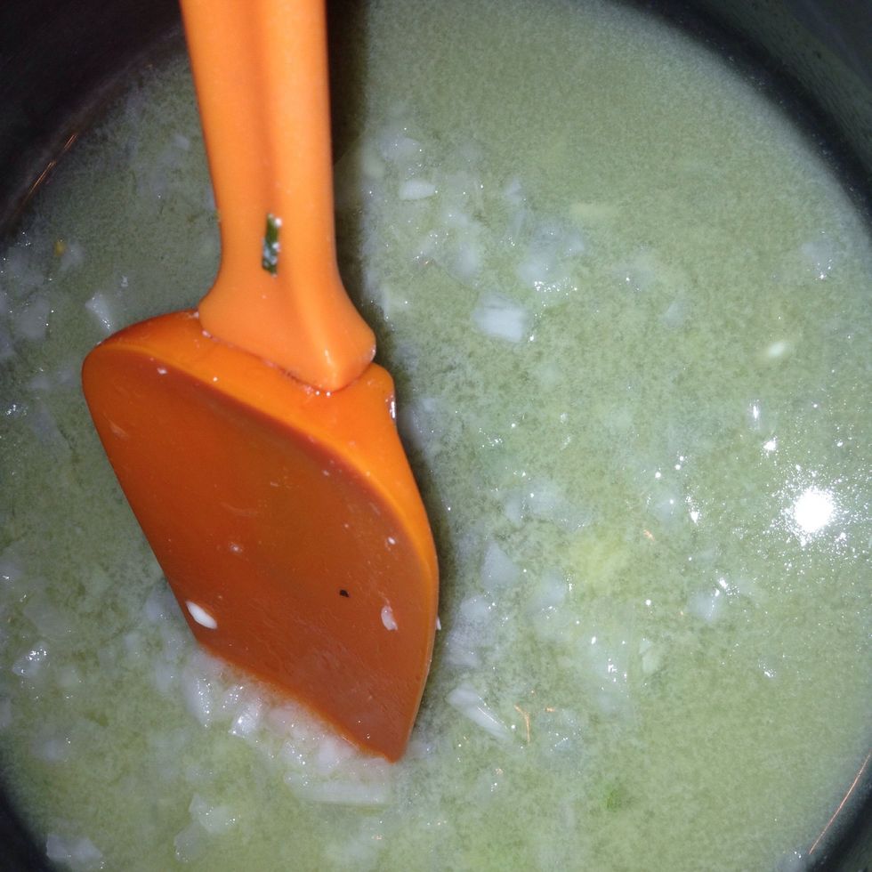 Add the onion and cook it down some