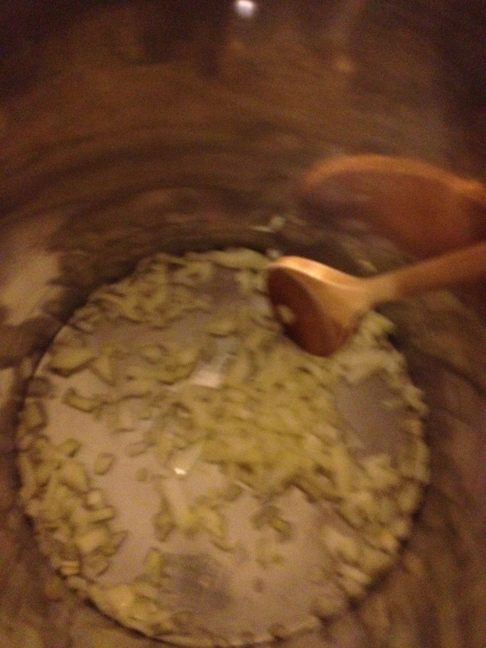 Add the onion and garlic and brown