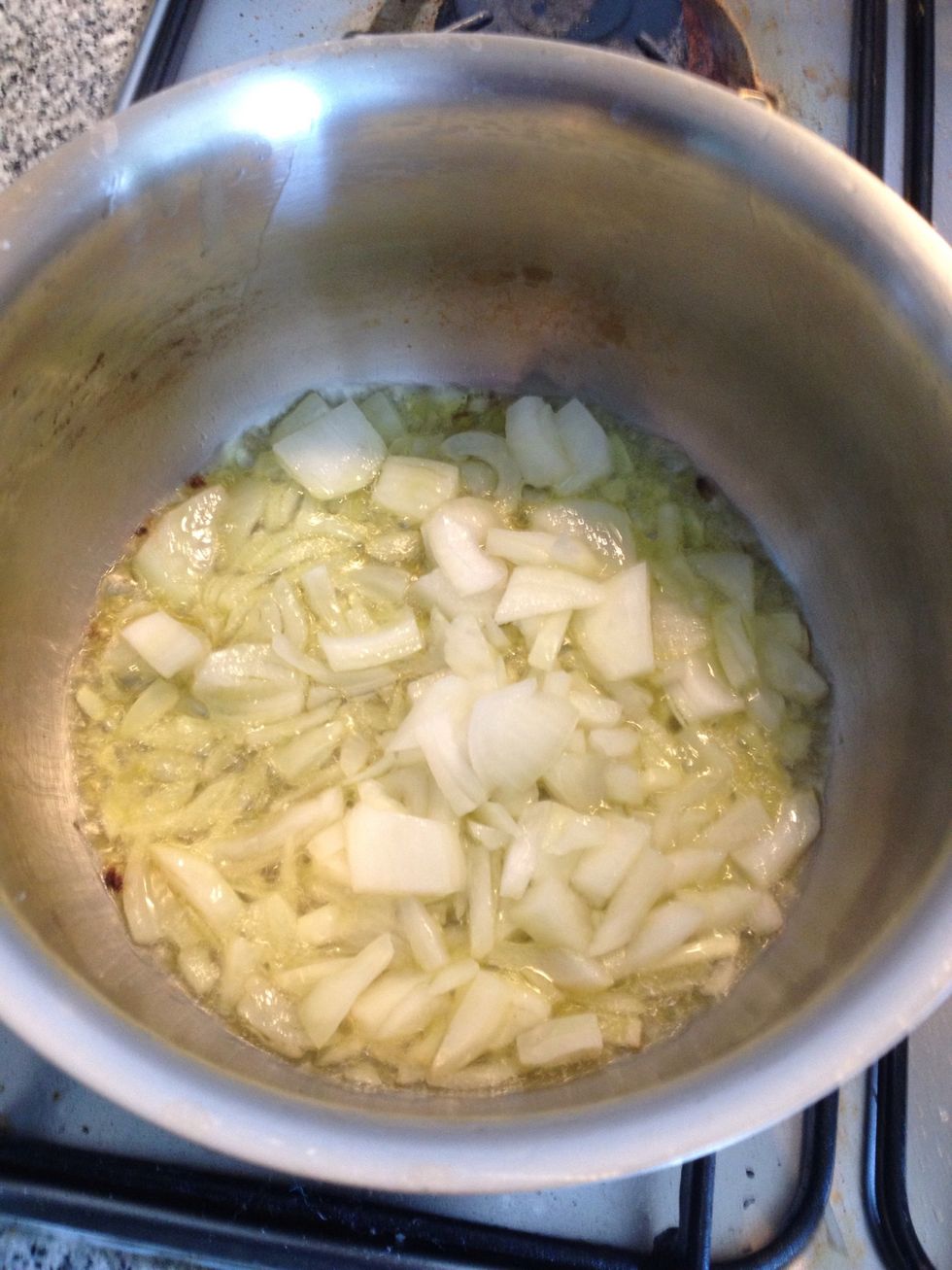 add the onion and mix with the olive oil