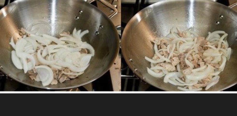 Add the onion (and other hard vegetable) and cook until wilted.