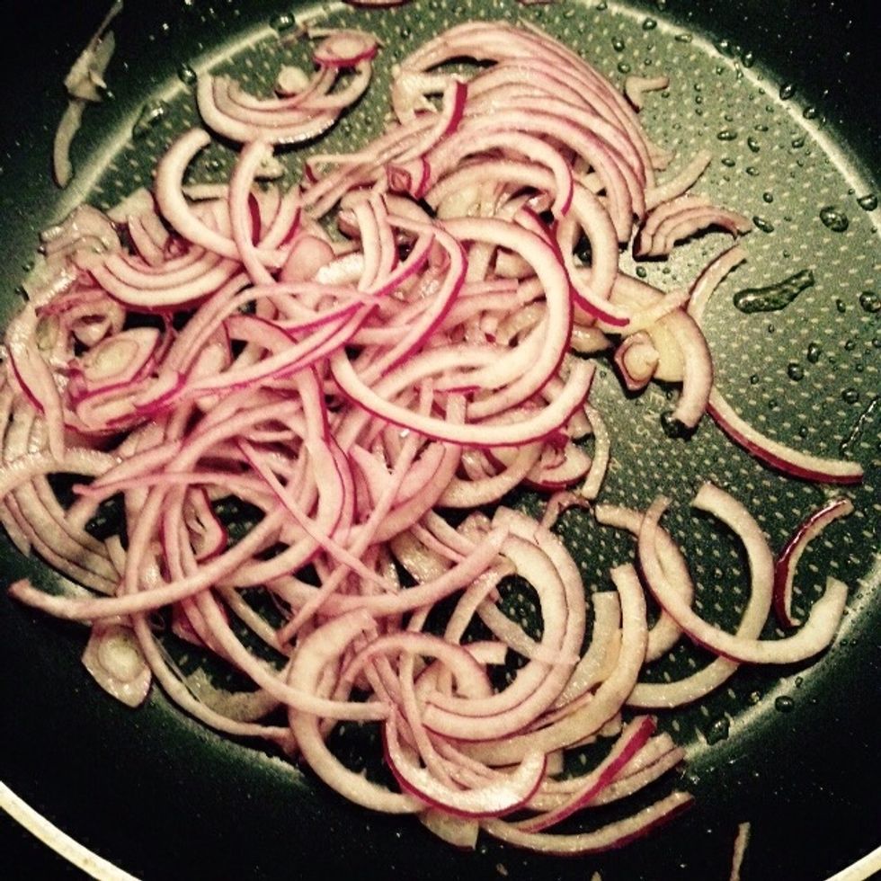 Add the onion to a pan with some sunflower seeds oil