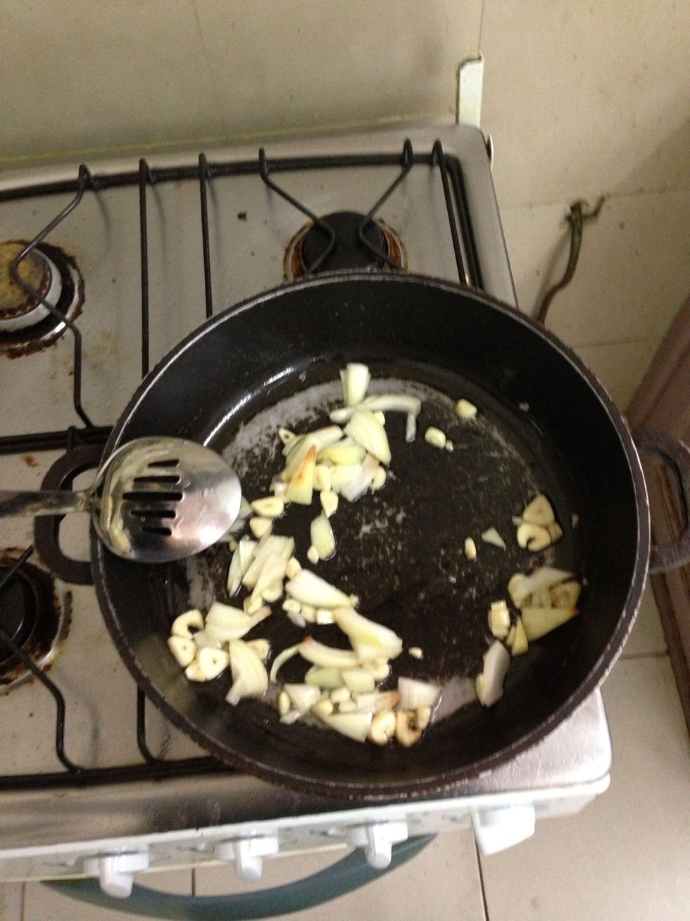 Add the onions. Sautee