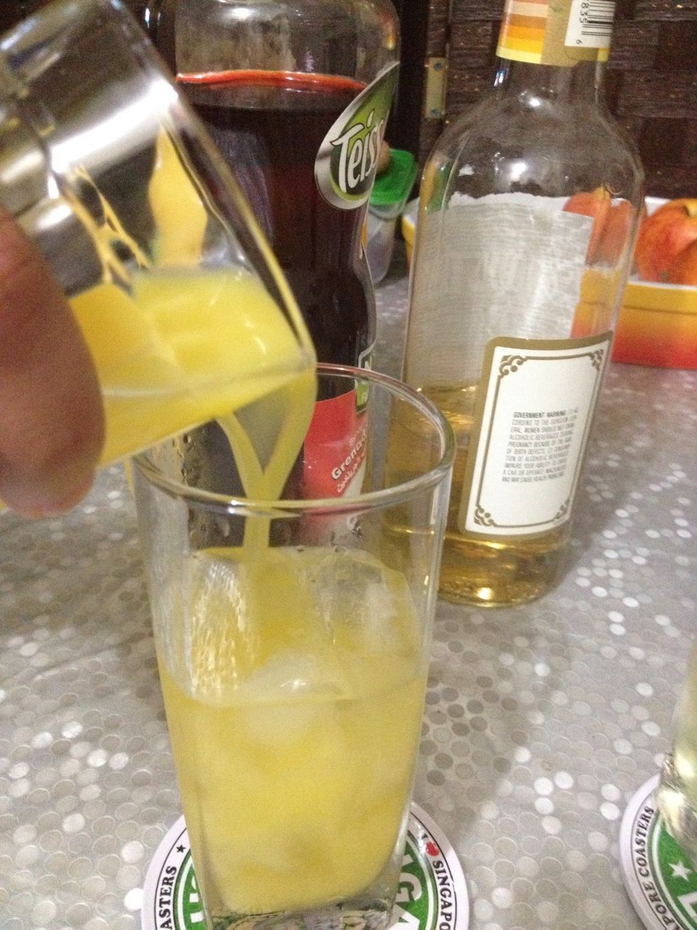 add the orange juice.