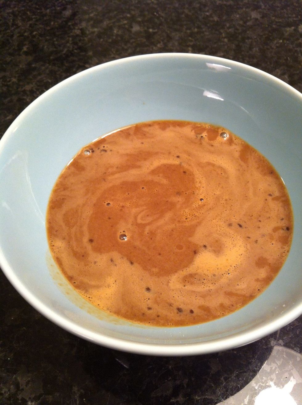 Add the packets of instant coffee to warm milk