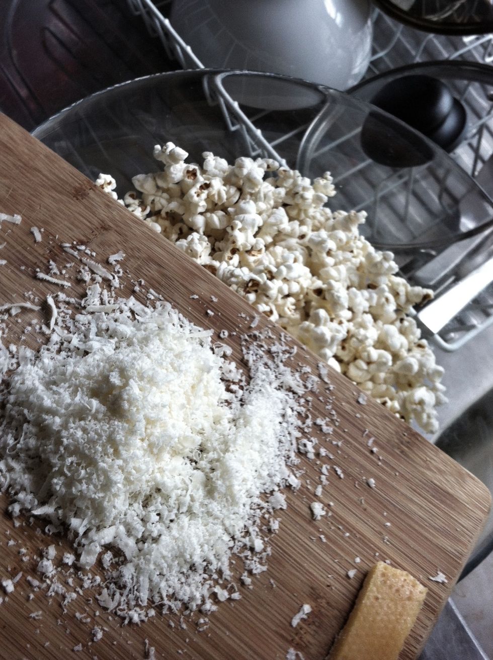 Add the parmesan, a sprinkle of smoked paprika and if you want, a dash of salt.