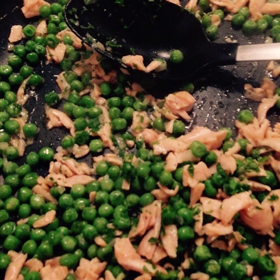 Add the parsley, save some for garnishing