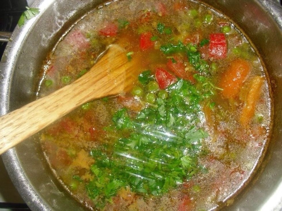 Add the parsley to taste