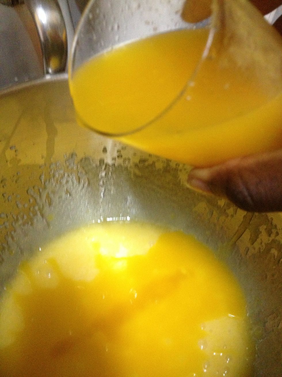 Add the passion fruit's juice and mix
