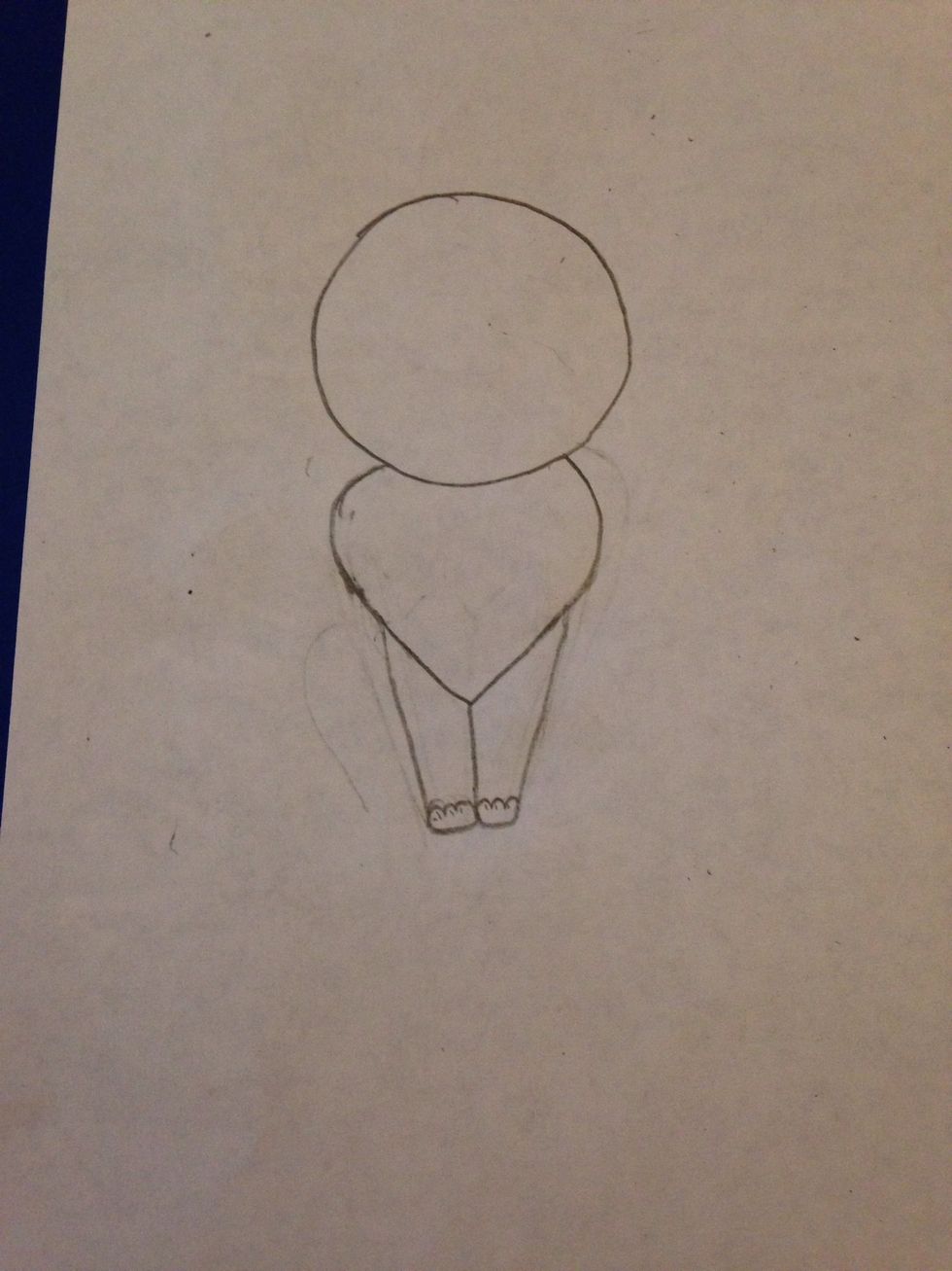 Add the paws. (6 little humps)