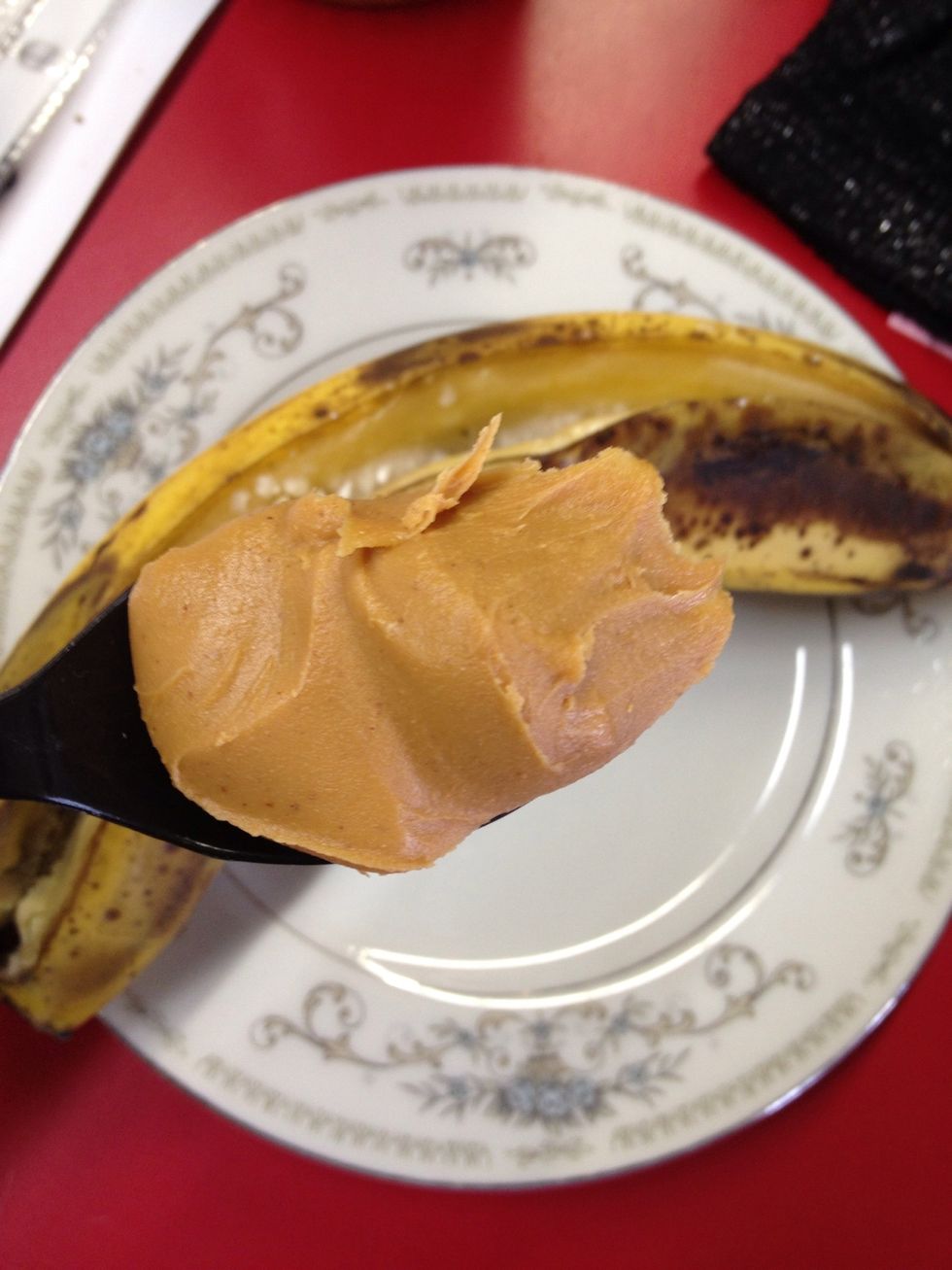 add the peanut butter and bring to the microwave for a minute