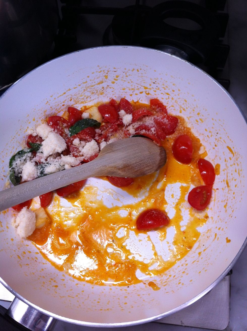 Add the pecorino cheese