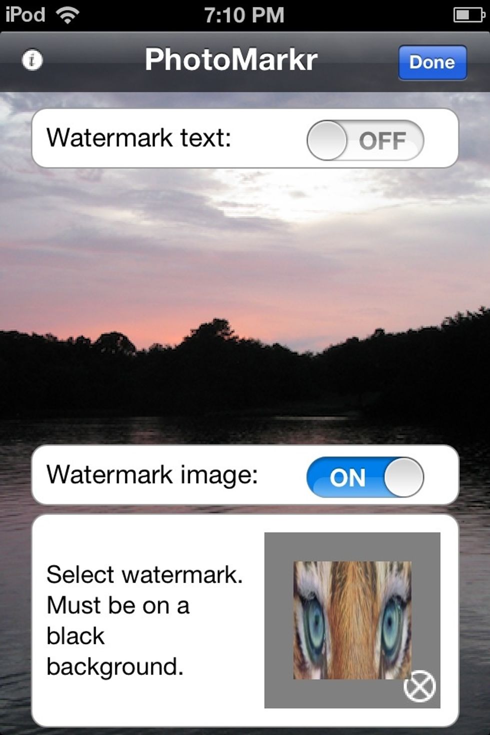 Add the picture of the tiger eyes