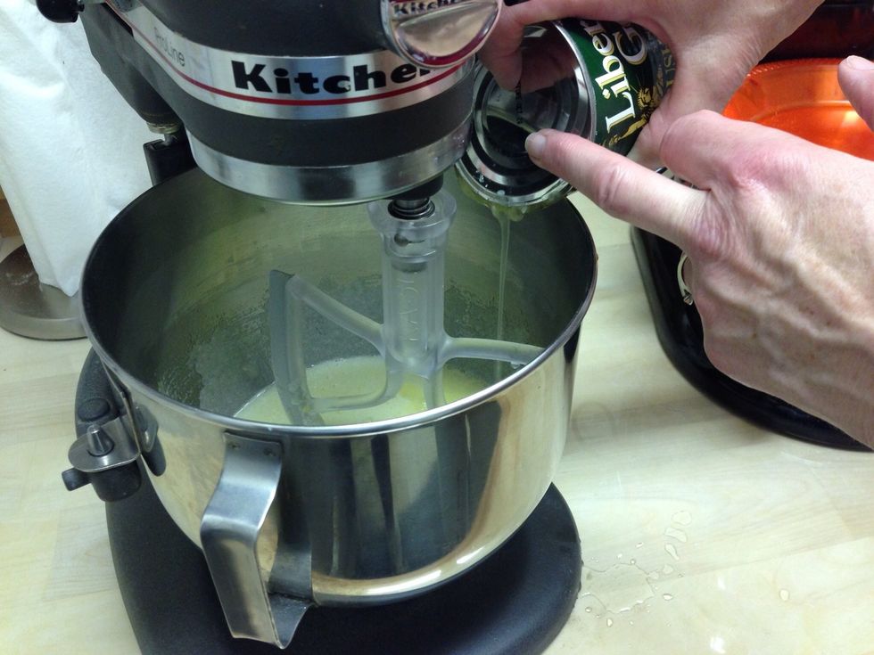 Add the pineapple juice from the can.