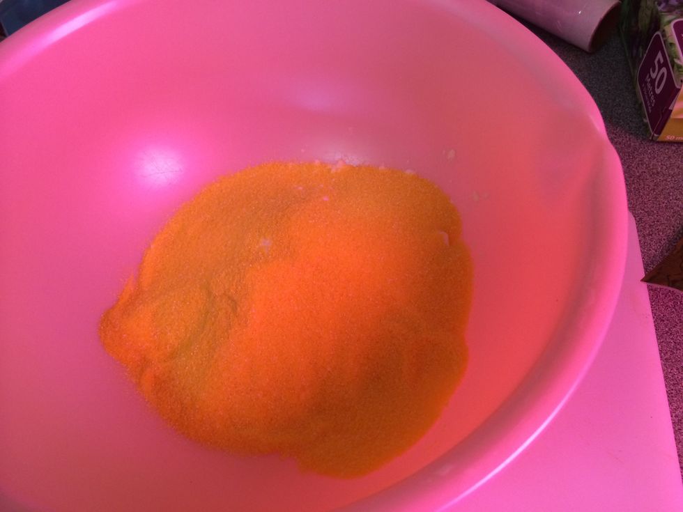 Add the polenta to the bowl.