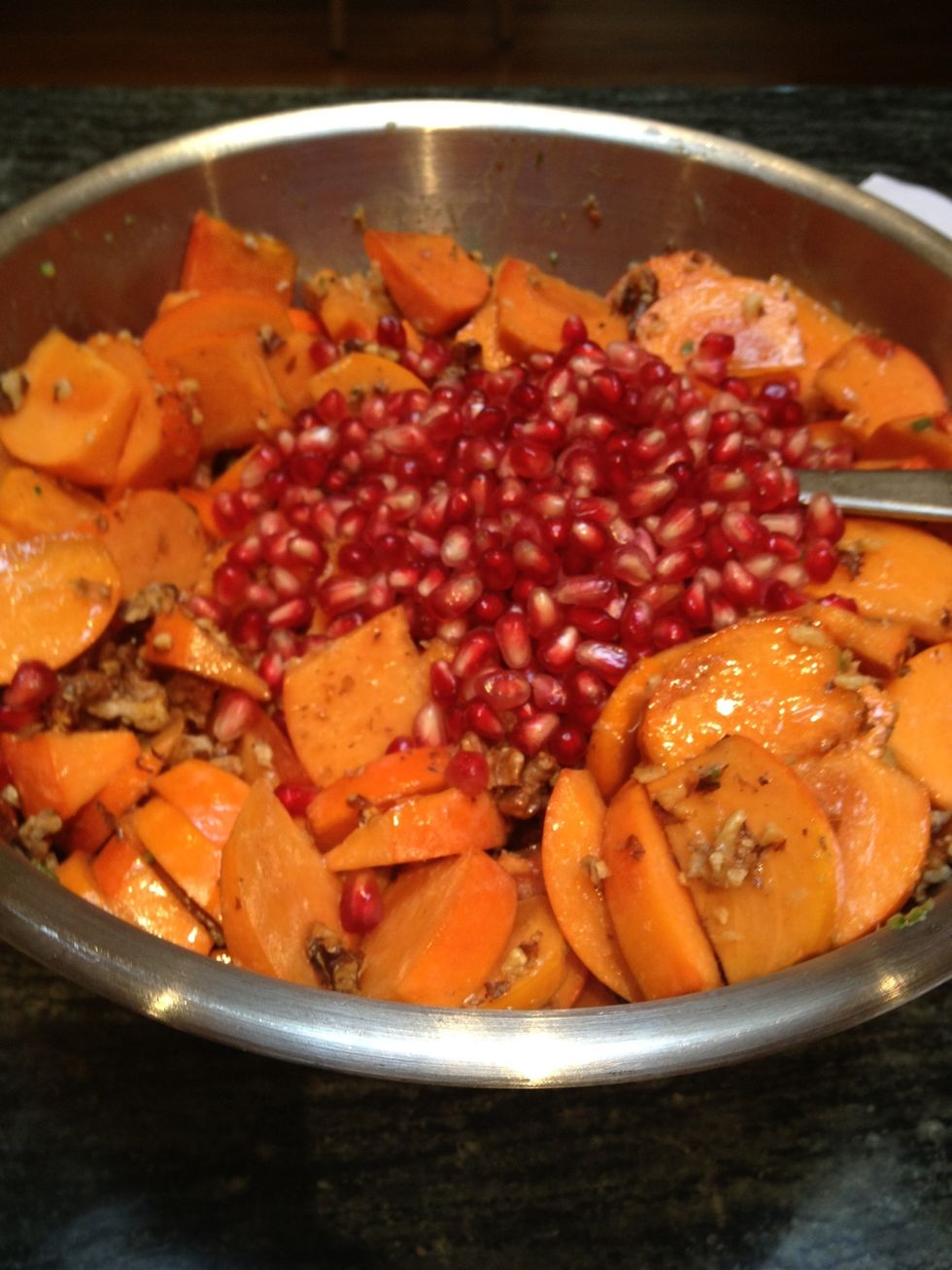 Add the pomegranate seeds.