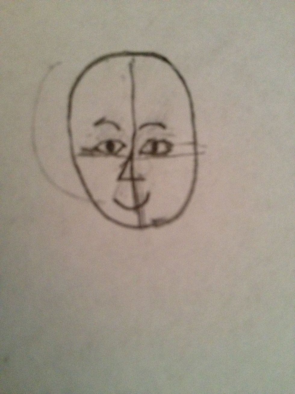 Add the pooples and the mouth and eyebrows