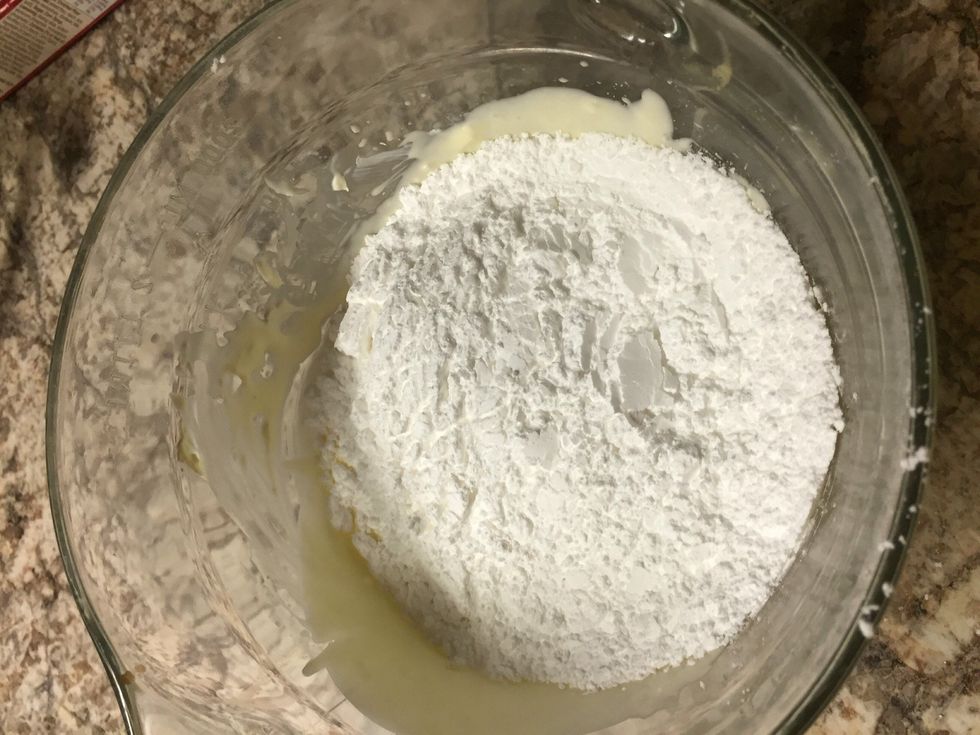 Add the powdered sugar and mix well